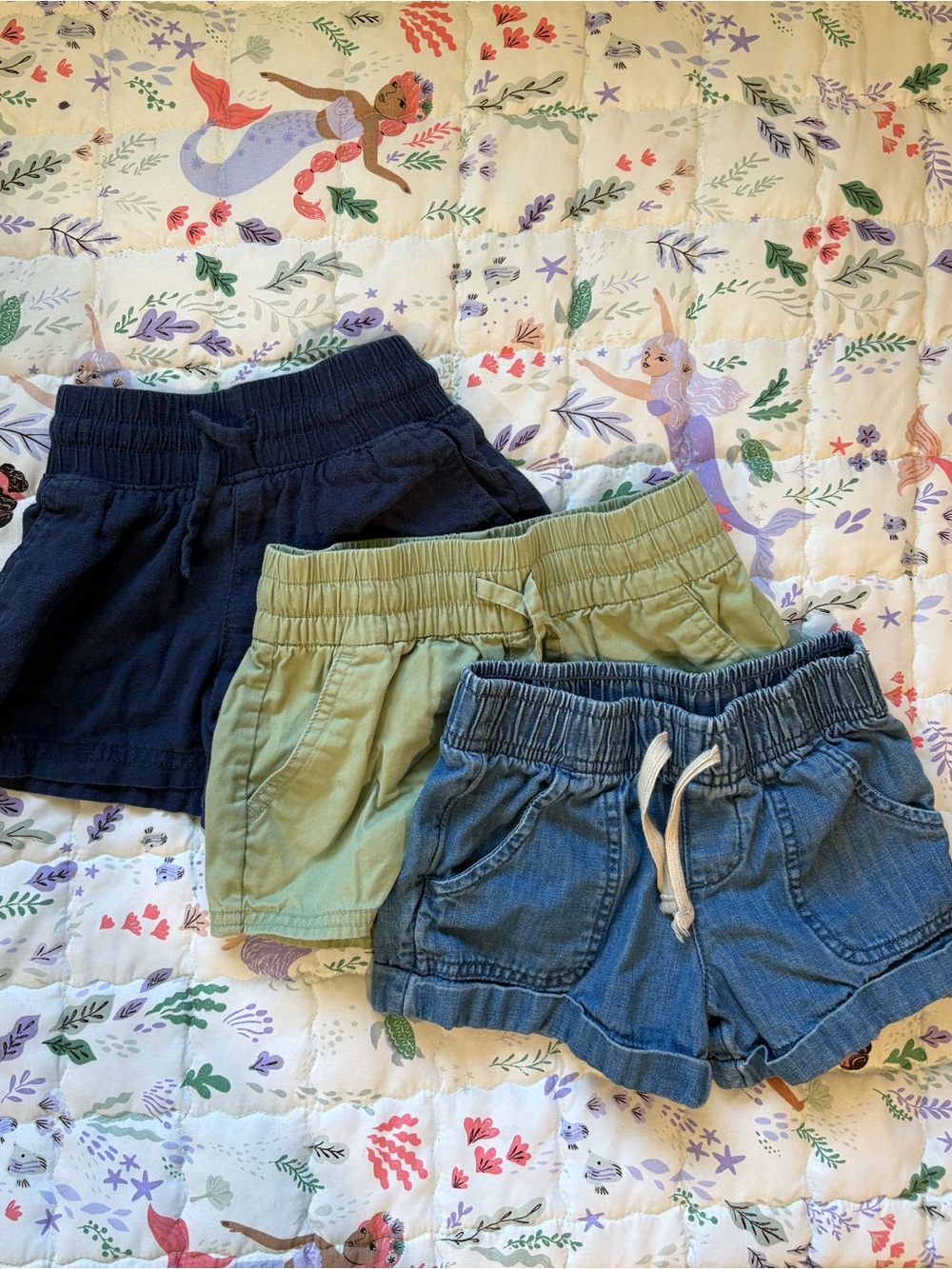 GAP Kids Elastic-Waist Short BUNDLE- Navy, Olive, Denim